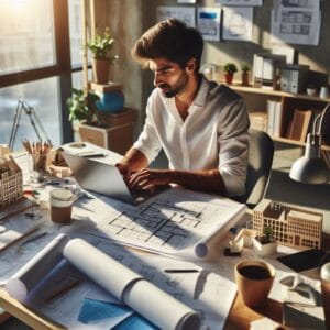 architect working at desk 1